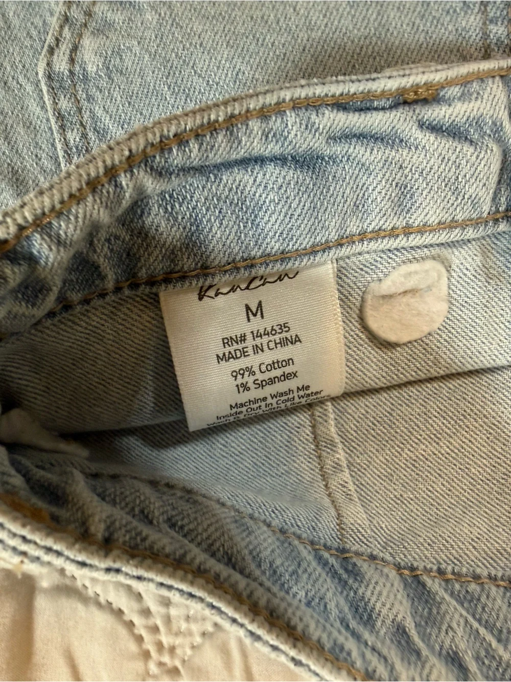 KanCan Light Wash High Rise Denim‎ Mom Shorts Medium